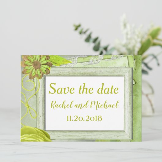 Lief Save the Date Bloemen (Staand voorkant)
