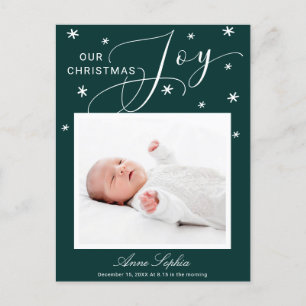 Lief script foto kerst geboorte aankondiging