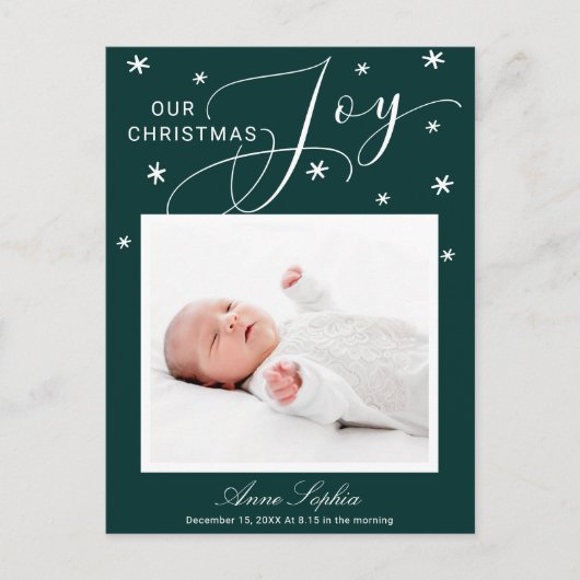 Lief script foto kerst geboorte aankondiging (Voorkant)