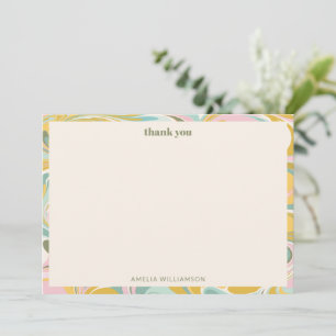 Lief Simpel Pastel Abstract Aangepast Bruidsdouche Bedankkaart