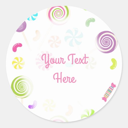 Lief Snoep Lollipop Favor Stickers (Voorkant)