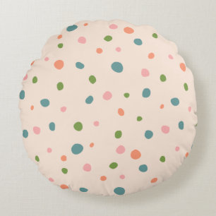 Lief snoezige polka stippen moderne roze groen bla rond kussen