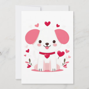 Lief speels valentijnshondje feestdagenkaart