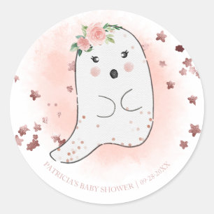 Lief spook Halloween meisje baby shower klassieker Ronde Sticker