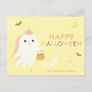 Lief spookje Fijne Halloween Vakantie Ansichtkaart Feestdagenkaart