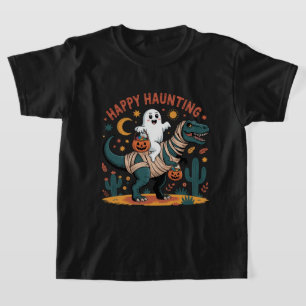 Lief spookje op mummie-dinosaurus – Grappige Hallo T-shirt