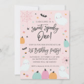 Lief Spooky Een 1e Verjaardagsfeestuitnodiging Kaart (Voorkant)