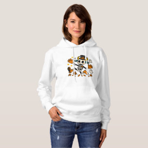 Lief spooky skeletgeit met hoed T-shirt