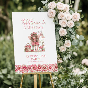 Lief sprookjesbloem Roze Gril 5e Verjaardag Welkom Poster