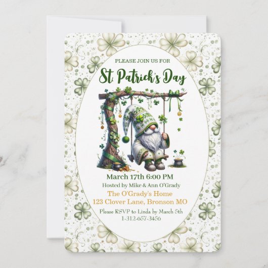 Lief St. Patrick's Day Kabouter en Klavers Kaart (Voorkant)