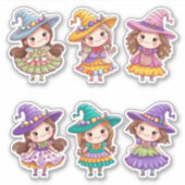 Lief stickerblad met heksen voor Halloween Sticker (Voorkant)