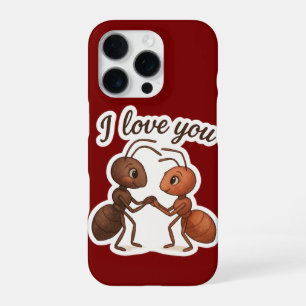 Lief stickerontwerp met mieren – Romantisch transp iPhone 16 Pro Hoesje