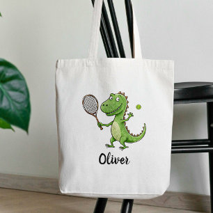 Lief T-Rex Tennisspeler Gepersonaliseerd Tote Bag