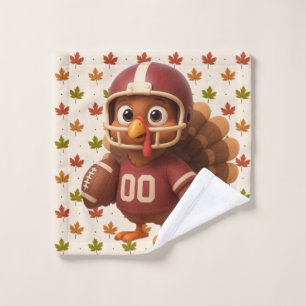 Lief Thanksgiving-dag voetbal kalkoen Washandje