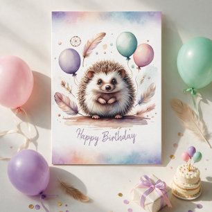 Lief Verjaardagskaart met Aquarel Egeltje Feestdagenkaart