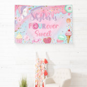 Lief Vier meisje verjaardag banner / achtergrond, (Insitu)