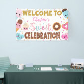 Lief Viering Donut Verjaardag Welkom Spandoek (Beurs)