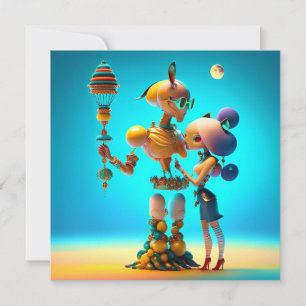 * Lief voor je * # 9 * Robotliefde * Wenskaart * Kaart