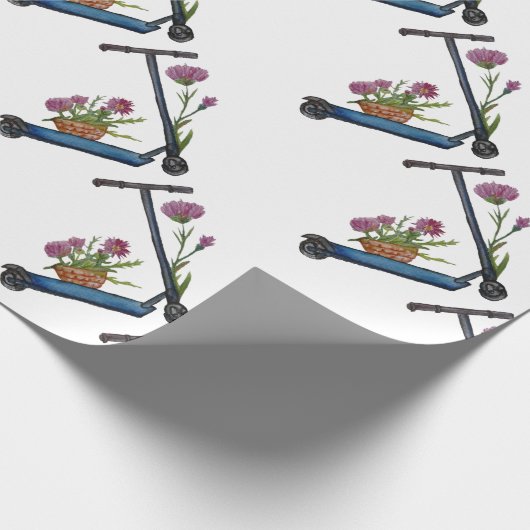 Lief Waterverf Art Push Scooter Wrapping Papier (Hoek)