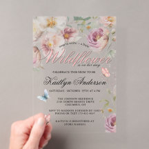 Lief Wildbloem Vlinder Meisje Baby Shower