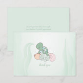 Lief Zee Turtle Baby shower dank u Bedankkaart (Voorkant / Achterkant)