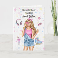 lief zestien blond meisje happy birthday Kaart