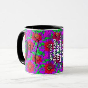 Lief zusje citaat & bloemenmonogram Speciale gif Mok