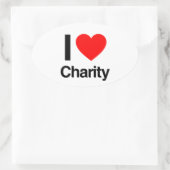 liefdadigheid ovale sticker (Tas)