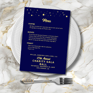 Liefdadigheids Gala Bal Bedrijfs Event Blauw Goud Menu