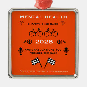 Liefdadigheids- of sportfietsevenement metalen ornament