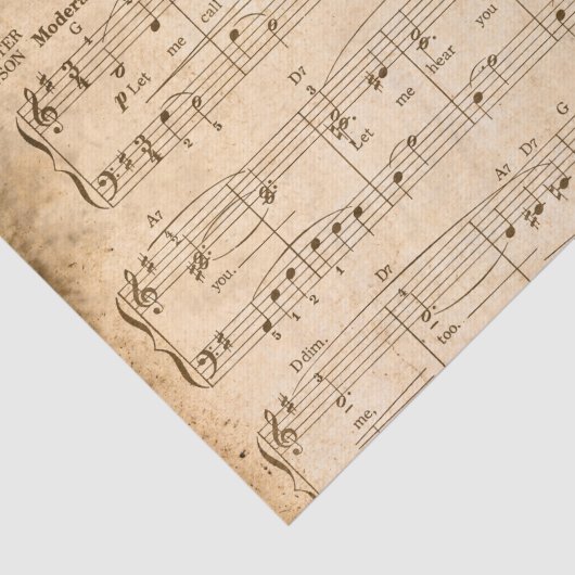 Liefdadigheidspapier ontkoppelen muziek tissuepapier (Detail)