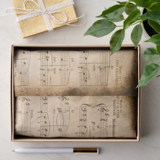 Liefdadigheidspapier ontkoppelen  muziek tissuepapier (Geschenk)