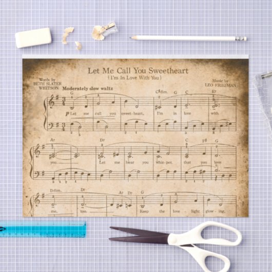 Liefdadigheidspapier ontkoppelen  muziek tissuepapier (Craft)