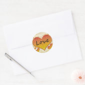 Liefde 1 Corinthians 13 Harten Ronde Sticker (Envelop)