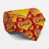 Liefde 1 Corinthians 13 Harten Stropdas (Opgerold)