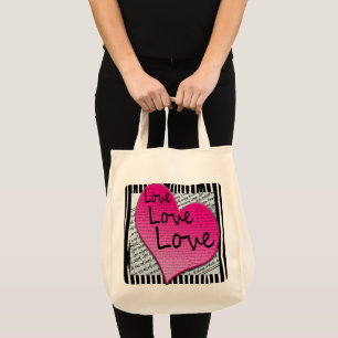 Liefde 1 Corinthians 13 Zebra Harten herbruikbare  Tote Bag