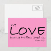 Liefde (1 Johannes 4:19) Briefkaart (Voorkant / Achterkant)