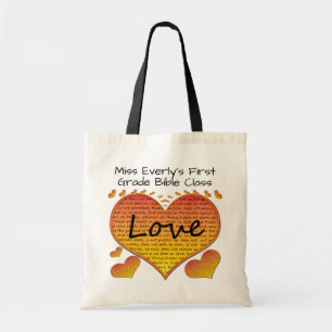 Liefde 1 Korintiërs 13 Hartjes Tote Bag