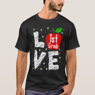 Liefde 1e klas appel terug naar school leraar t-shirt