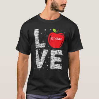 Liefde 1e klas Cool eerste schooldag Student Te T-shirt