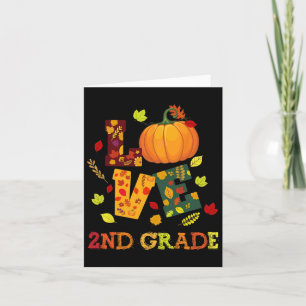Liefde 2de graad Happy Herfst Y'all Autumn Teacher Kaart