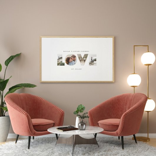 Liefde 4 foto eenvoudig modern gepersonaliseerd ca canvas afdruk