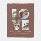 Liefde 4 foto eenvoudig modern gepersonaliseerd ca fleece deken (Voorkant)