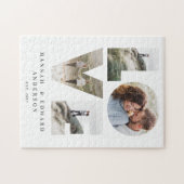 Liefde 4 foto eenvoudig modern gepersonaliseerd ca legpuzzel (Horizontaal)