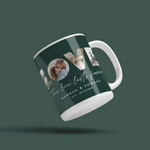 Liefde 4 foto modern, minimaal persoonlijk cadeaut koffiemok