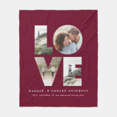 Liefde 4 foto simpele moderne gepersonaliseerde be fleece deken (Voorkant)
