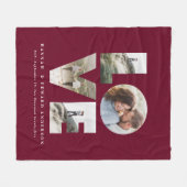 Liefde 4 foto simpele moderne gepersonaliseerde be fleece deken (Voorkant (Horizontaal))