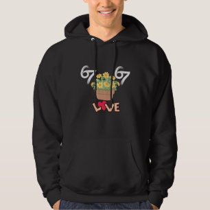 Liefde 67 Gele Bloempot Kunst Hoodie