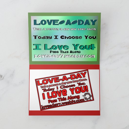 Liefde-a-dag Wenskaarten Kaart (Binnen)