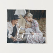 'Liefde' aangepaste gezinsfoto met eigen naam Wandkleed (Voorkant (horizontaal))